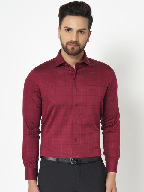 

Blackberrys Men Maroon India Slim Fit Opaque Checked Casual Shirt