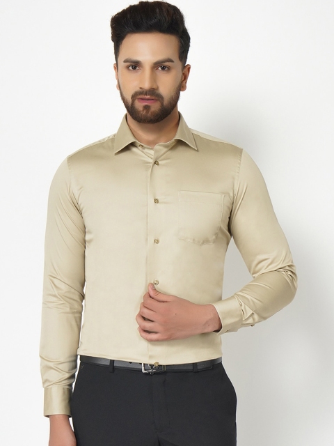 

Blackberrys Men Olive Green Slim Fit Opaque Pure Cotton Party Shirt
