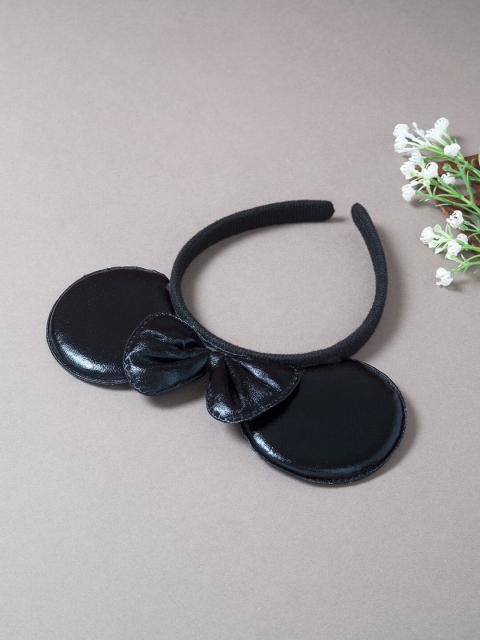 

Golden Peacock Women Micky Mouse Ears & Bow Hairband, Black