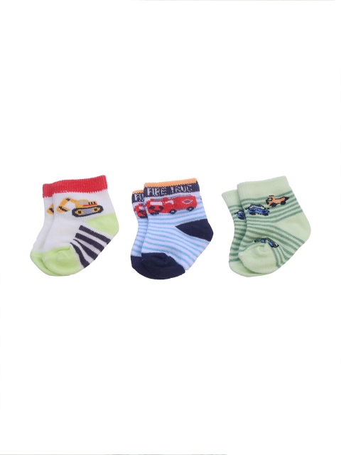 

Spiky Unisex Kids Set of 3 Above Ankle Socks, Blue