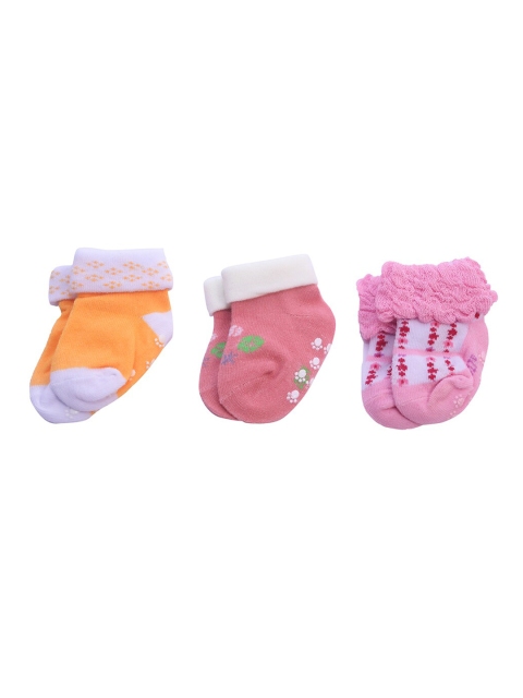 

Spiky Kids Set of 3 Multicolored Patterned Cotton Socks, Multi