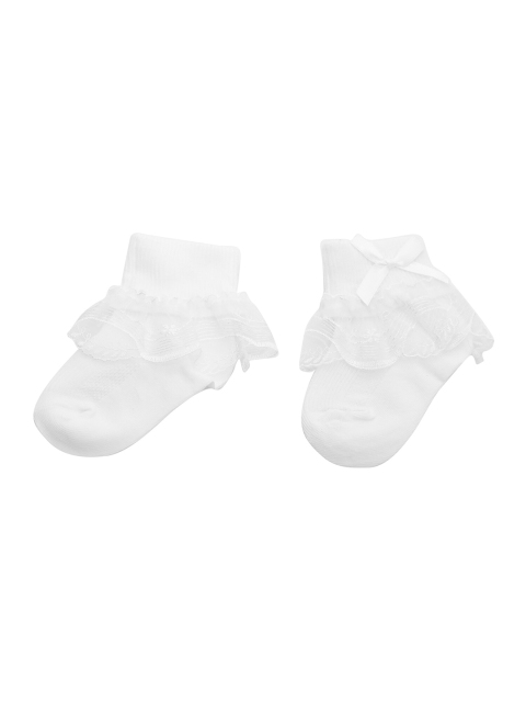 

Spiky Infant Kids White Solid Cotton Above Ankle-Length Socks
