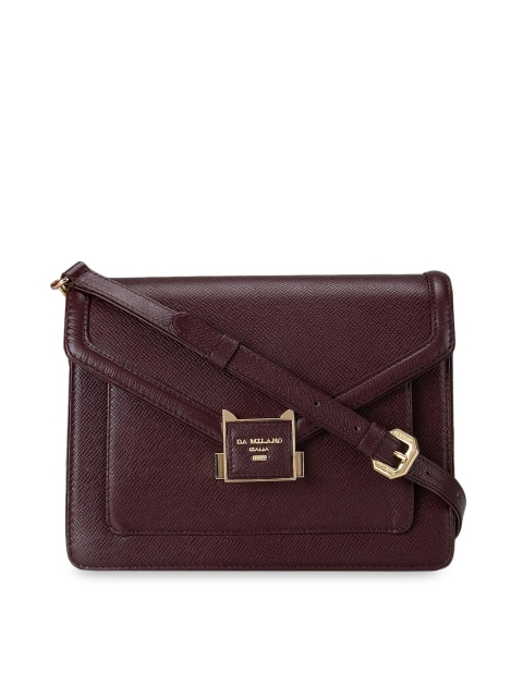 

Da Milano Woman Burgundy Leather Structured Sling Bag