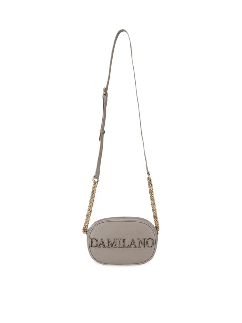 

Da Milano Grey Textured Leather Sling Bag