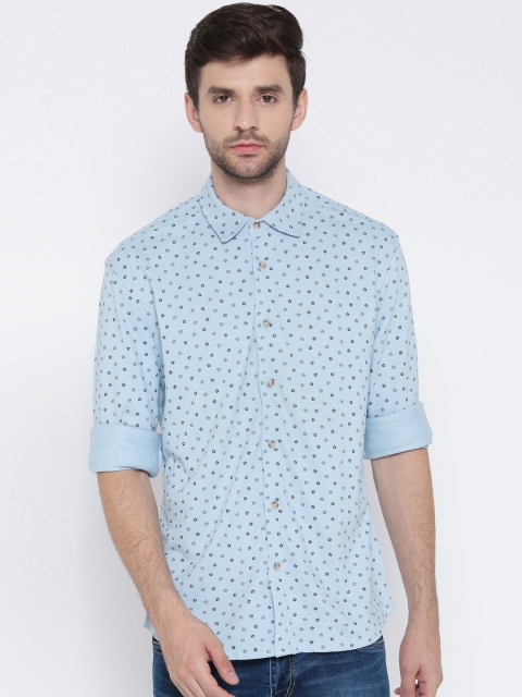 

Jack & Jones Men Blue Printed Casual Shirt