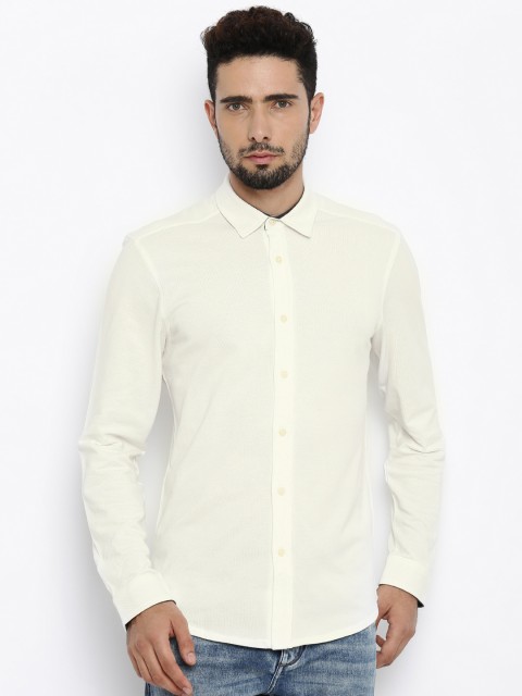 

Jack & Jones Men White Solid Casual Shirt