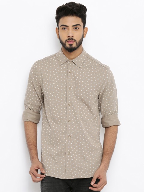 

Jack & Jones Men Beige Printed Casual Shirt