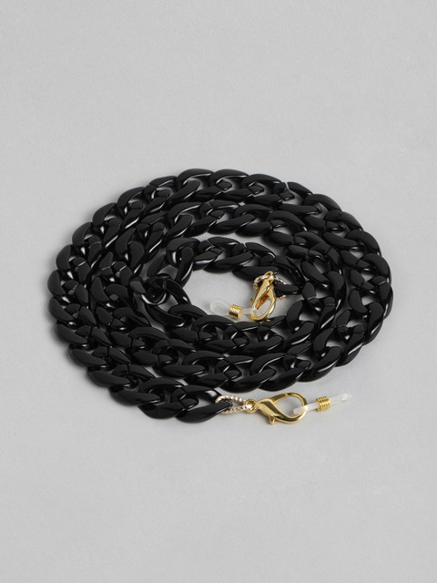 

Elaa Women Black Hooped Mask Chain