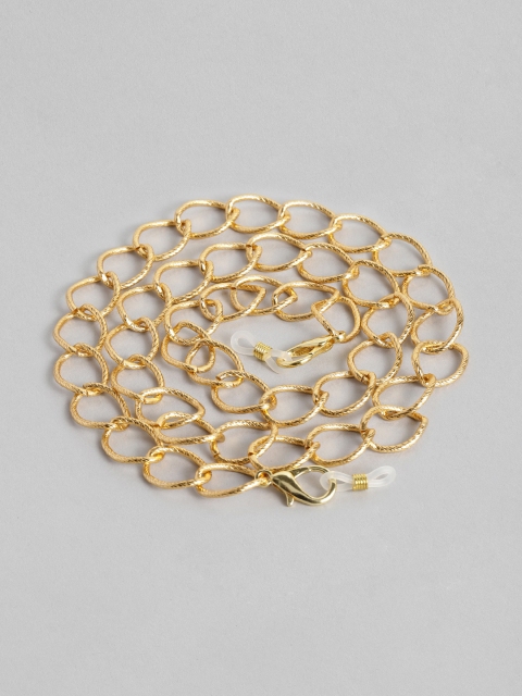 

Elaa Women Gold-Plated Oval Hooped Mask Chain