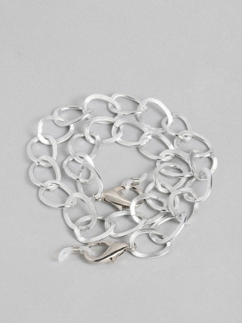 

Elaa Girls Silver-Plated Big Hoops Mask Chain
