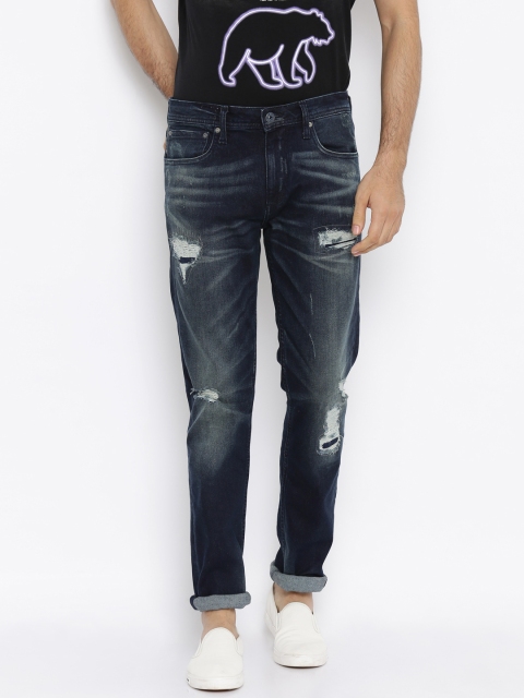 

Jack & Jones Men Blue Mid-Rise Highly Distressed Jeans