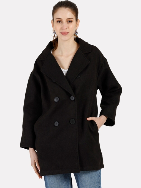 

iki chic Women Black Solid Overcoat