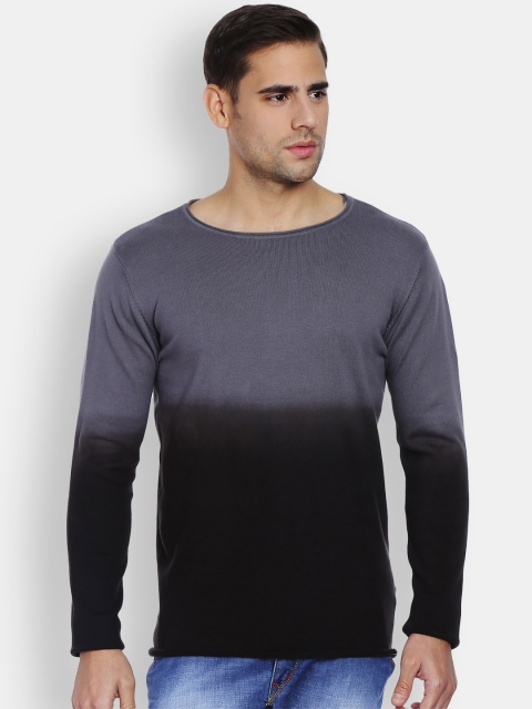 

Jack & Jones Grey & Black Ombre-Dyed Sweater