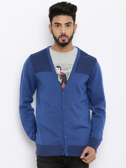 

Jack & Jones Men Blue Solid Cardigan