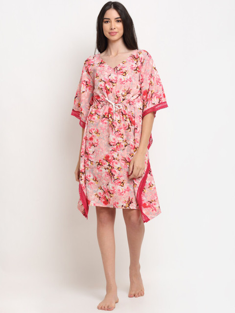 

EROTISSCH Pink Printed Kaftan Nightdress