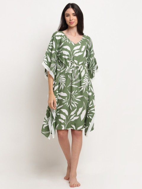 

EROTISSCH Green Printed Kaftan Nightdress
