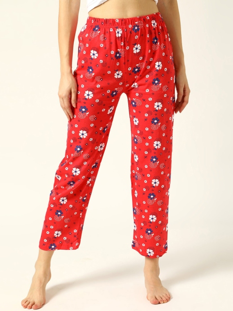 

V2 Value & Variety Women Red & Blue Printed Cotton Lounge Pants