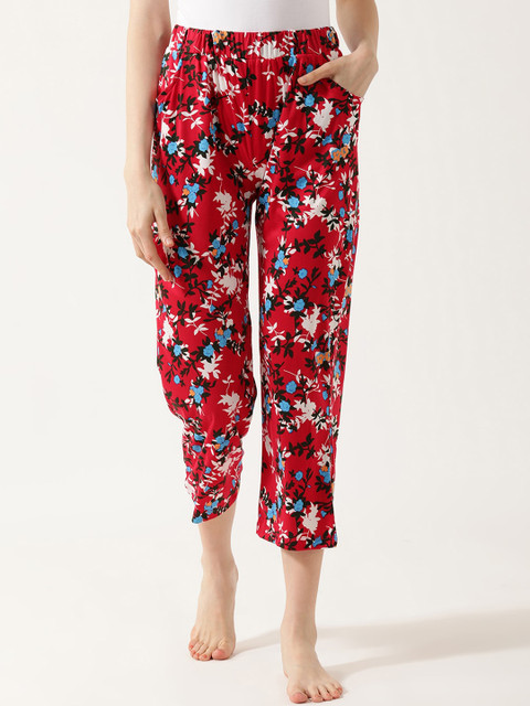 

V2 Value & Variety Women Red & Blue Printed Cotton Lounge Pants