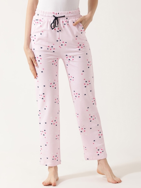 

V2 Value & Variety Women Pink & Black Printed Cotton Lounge Pants