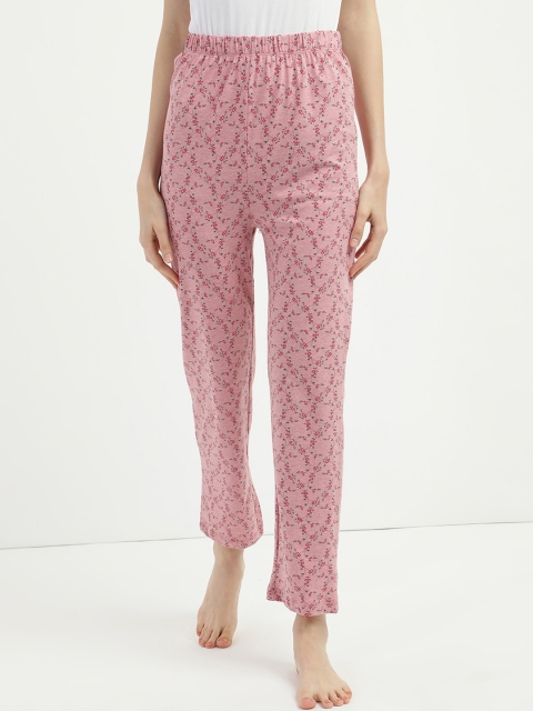 

V2 Value & Variety Women Pink & Black Printed Cotton Lounge Pants