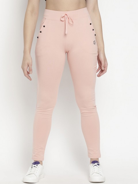 

V2 Value & Variety Women Peach Solid Cotton Track Pants