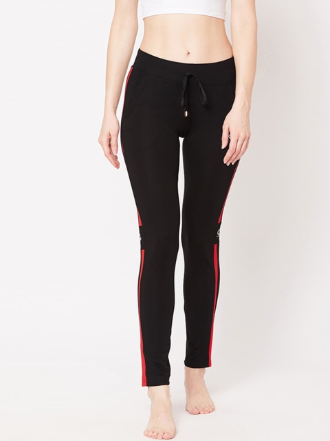 

V2 Value & Variety Women Black Solid Track Pants With Side Stripes