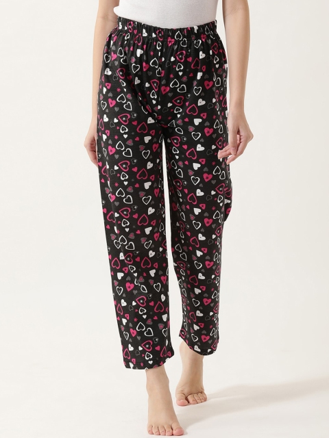 

V2 Value & Variety Women Black & White Printed Cotton Lounge Pants