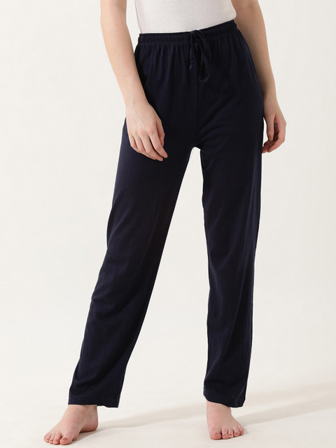 

V2 Value & Variety Women Navy Blue Solid Cotton Lounge Pants