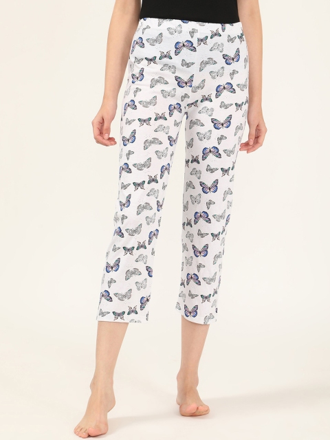 

V2 Value & Variety Women White & Black Printed Cotton Lounge Pants