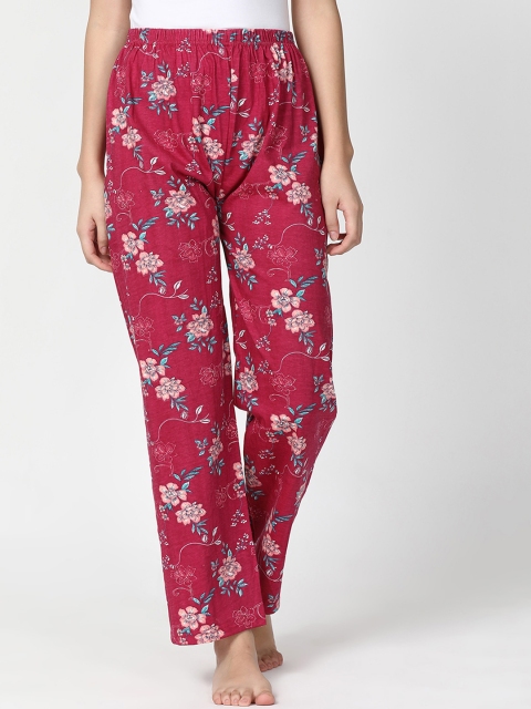 

V2 Value & Variety Women Pink & Peach-Coloured Printed Cotton Lounge Pants