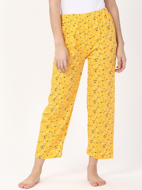 

V2 Value & Variety Women Yellow & Black Printed Cotton Lounge Pants