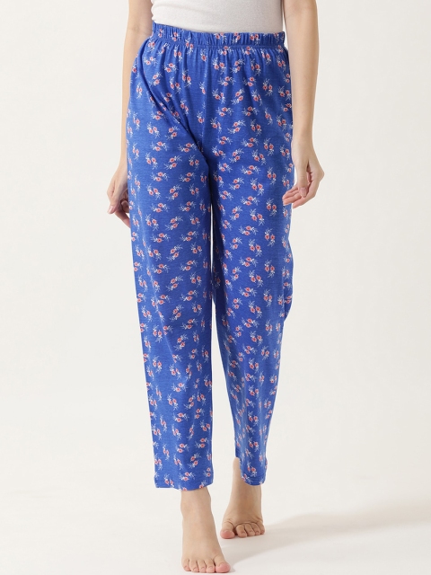 

V2 Value & Variety Women Blue & Red Floral Printed Cotton Lounge Pants
