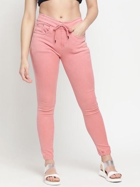

V2 Value & Variety Women Peach-Coloured Solid Slim-Fit Cotton Jeggings