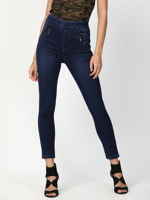 

V2 Value & Variety Women Blue Solid Slim-Fit Cotton Jeggings