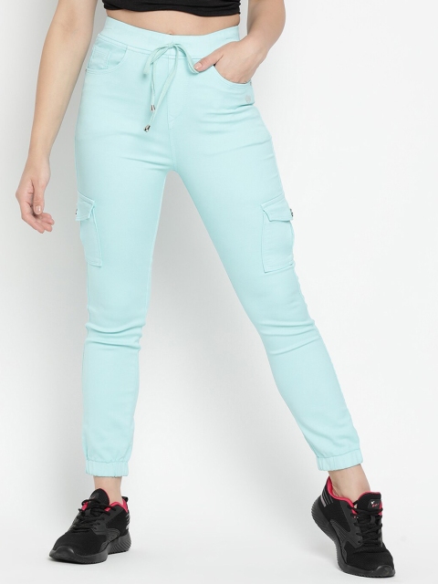 

V2 Value & Variety Teal Solid Mid Rise Cargo Style Jeggings
