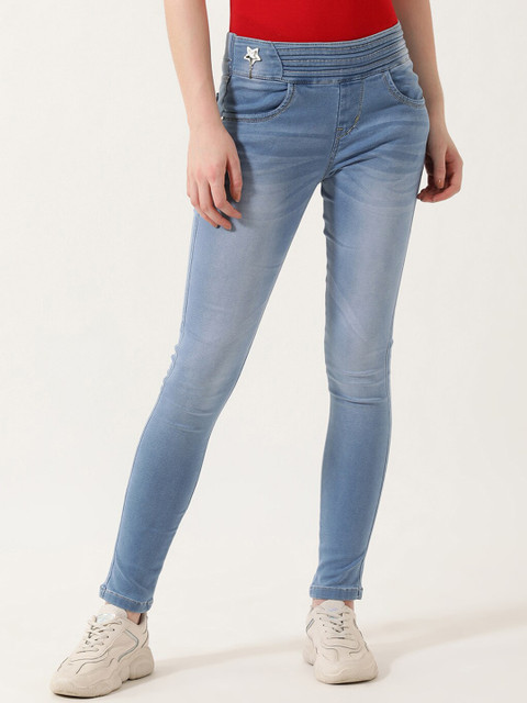 

V2 Value & Variety Women Blue Solid Slim-fit Mid Rose Cotton Jeggings