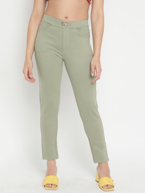 

V2 Value & Variety Women Green Solid Slim-Fit Jeggings