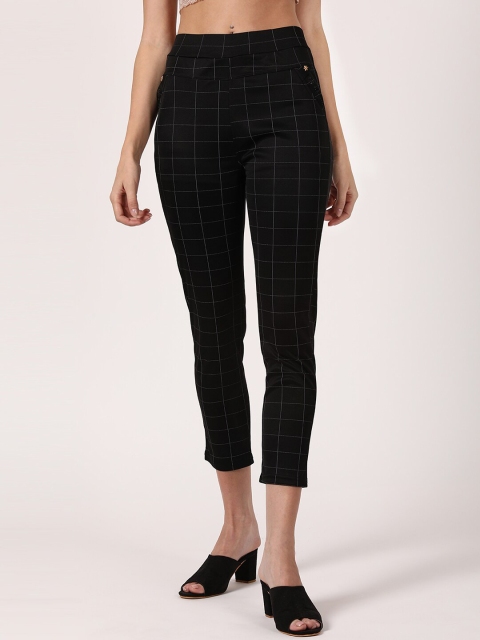 

V2 Value & Variety Women Black & White Checked Slim-Fit Jeggings