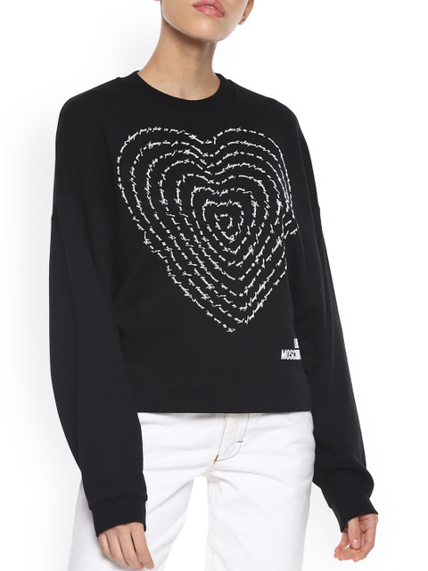 

LOVE MOSCHINO Women Black Printed Sweatshirt