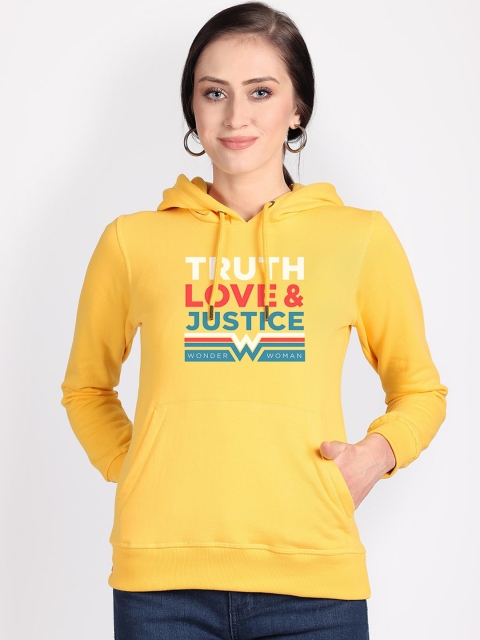 

Free Authority Women Yellow Printed Hooded Sweatshirt