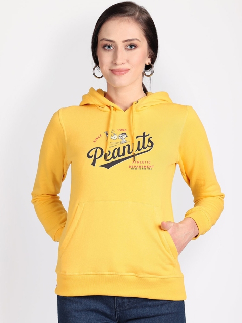 

Free Authority Women Yellow Peanuts Printed Hooded Sweatshirt