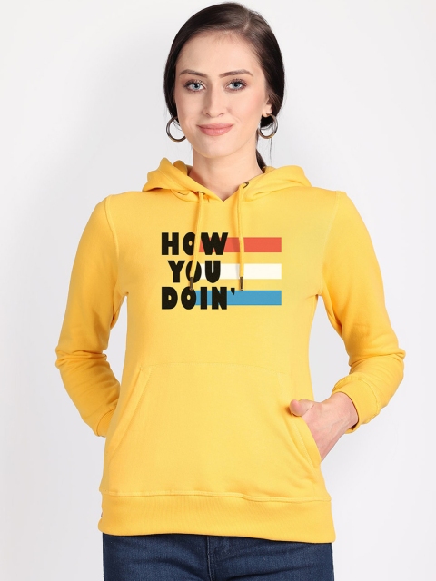 

Free Authority Women Yellow Printed Hooded Sweatshirt