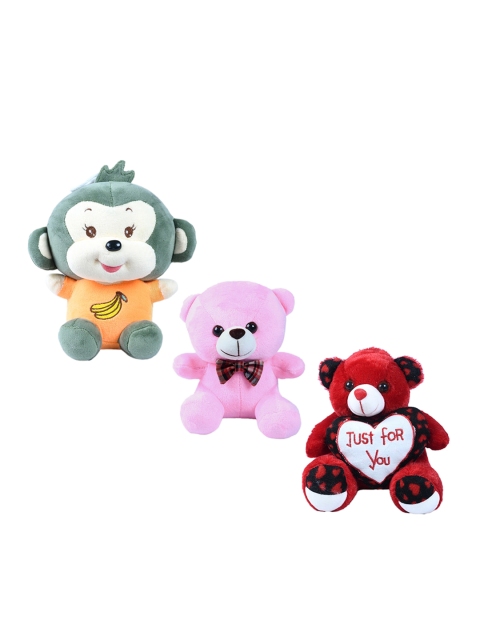 

DukieKooky Pack Of 3 Teddy Bears & Monkey, Green