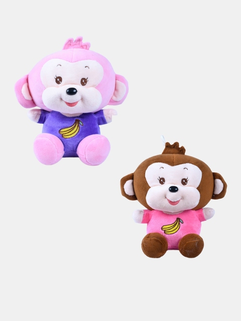 

DukieKooky Pack of 2 Kids Multicoloured Monkey Soft Toy, Multi