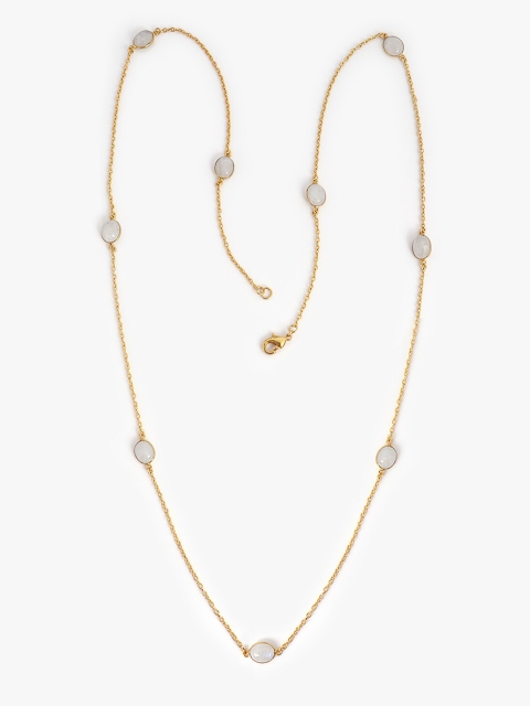 

Mikoto by FableStreet Gold-Toned & Off White Brass Gold-Plated Handcrafted Necklace