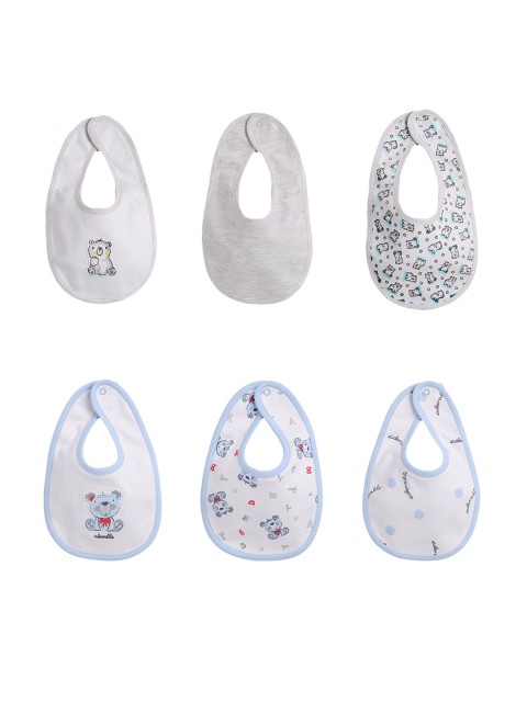 

BABY GO Kids Pack Of 6 Pure Cotton Bibs, White