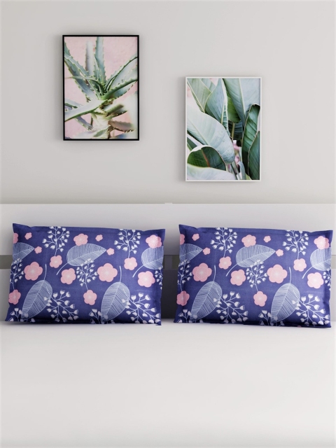 

Salona Bichona Set Of 2 Purple & Pink Abstract Printed Pillow Covers