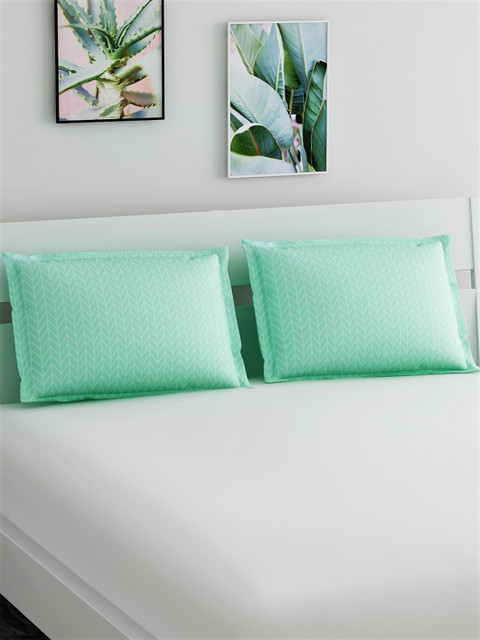 

Salona Bichona Set Of 2 Blue & White Abstract Printed Pillow Covers