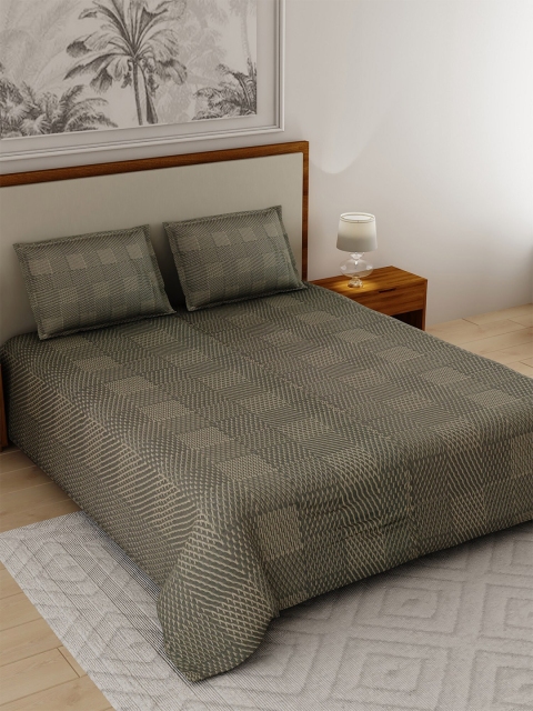 

Salona Bichona Grey Geometric 210 TC King Bedsheet with 2 Pillow Covers