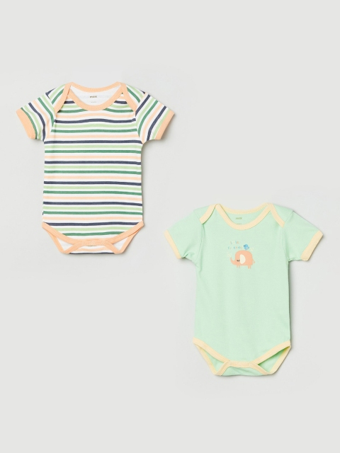 

max Boys Multicoloured Pack of 2 Printed Pure Cotton Bodysuit, Multi
